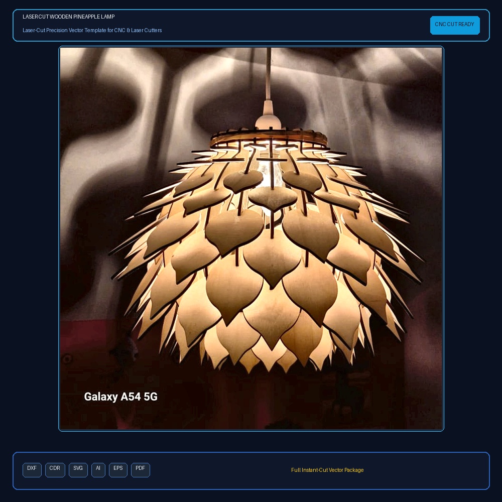 Laser Cut Wooden Pineapple Lamp
