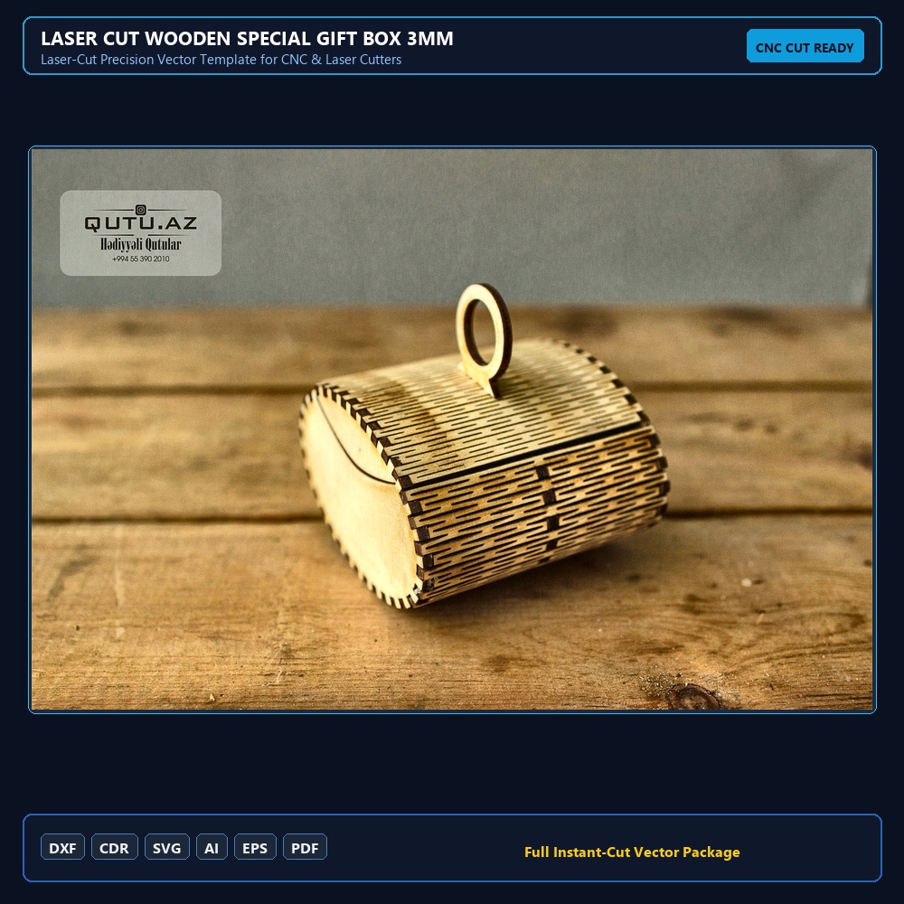 Laser Cut Wooden Special Gift Box 3mm
