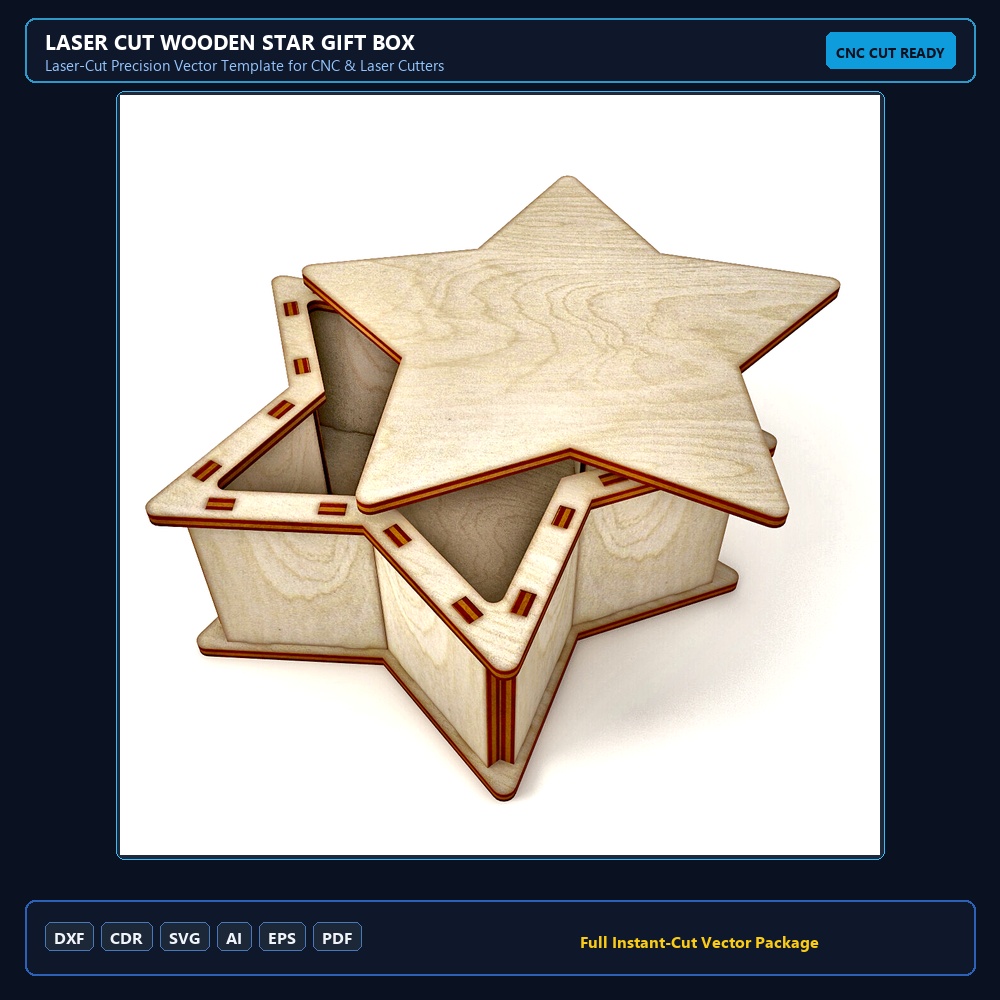 Laser Cut Wooden Star Gift Box