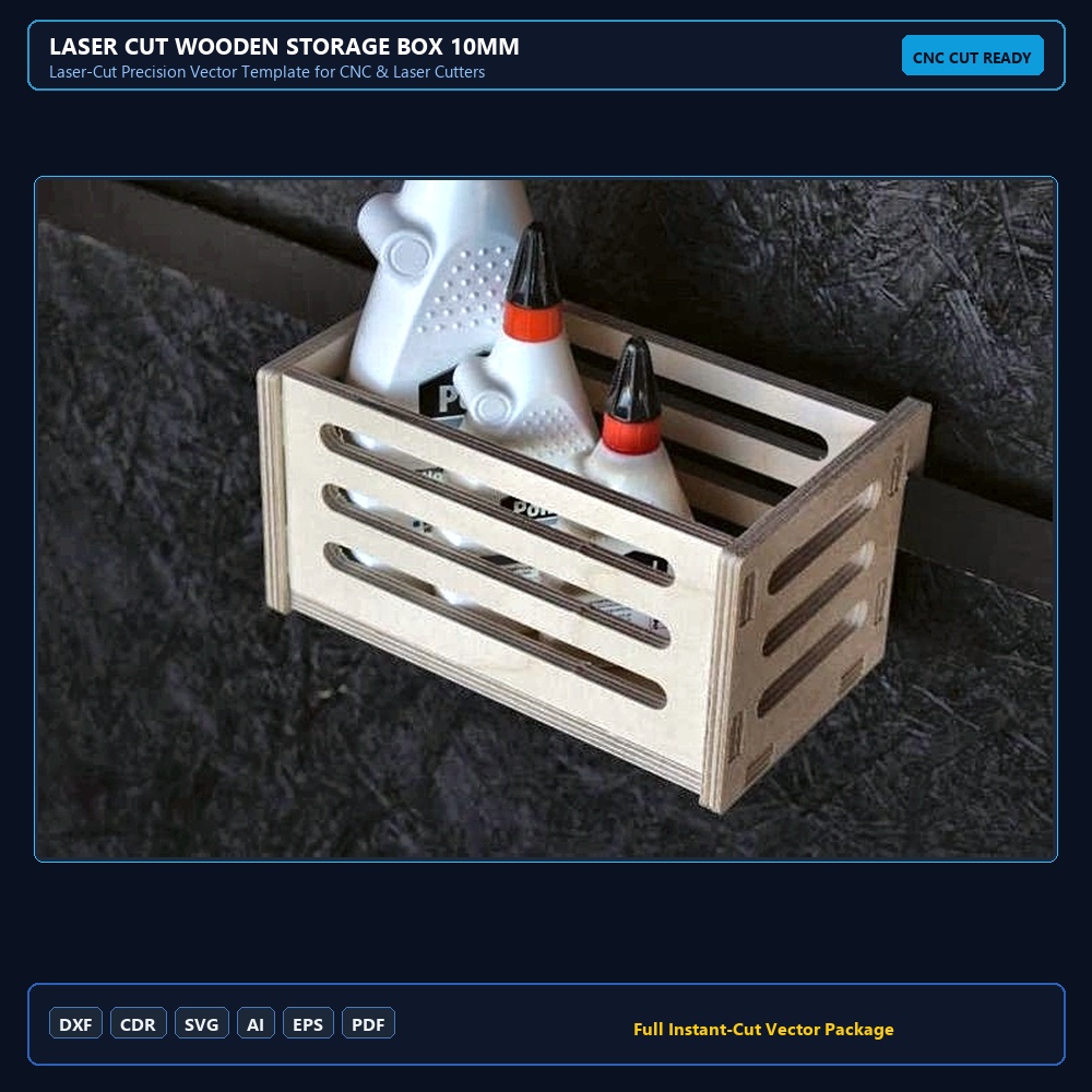 Laser Cut Wooden Storage Box 10mm