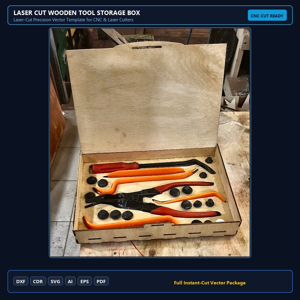 Laser Cut Wooden Tool Storage Box