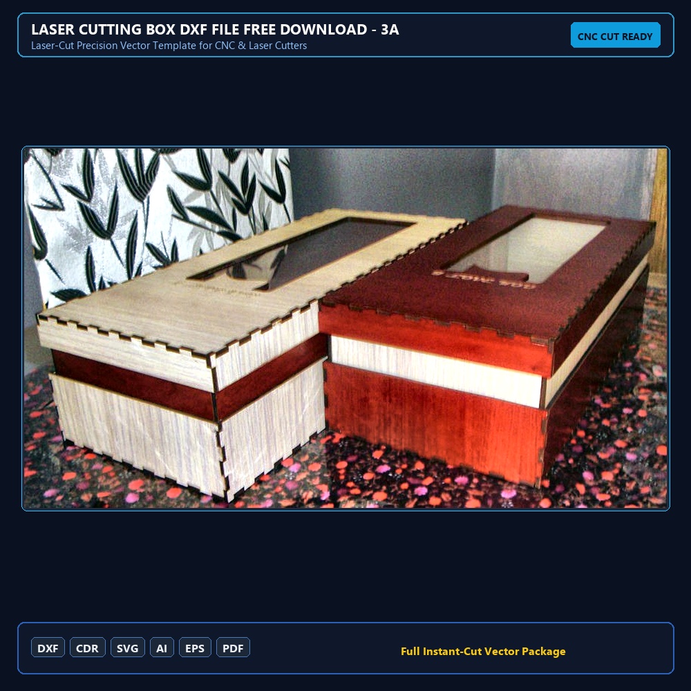 Laser Cutting Box DXF File Free Download