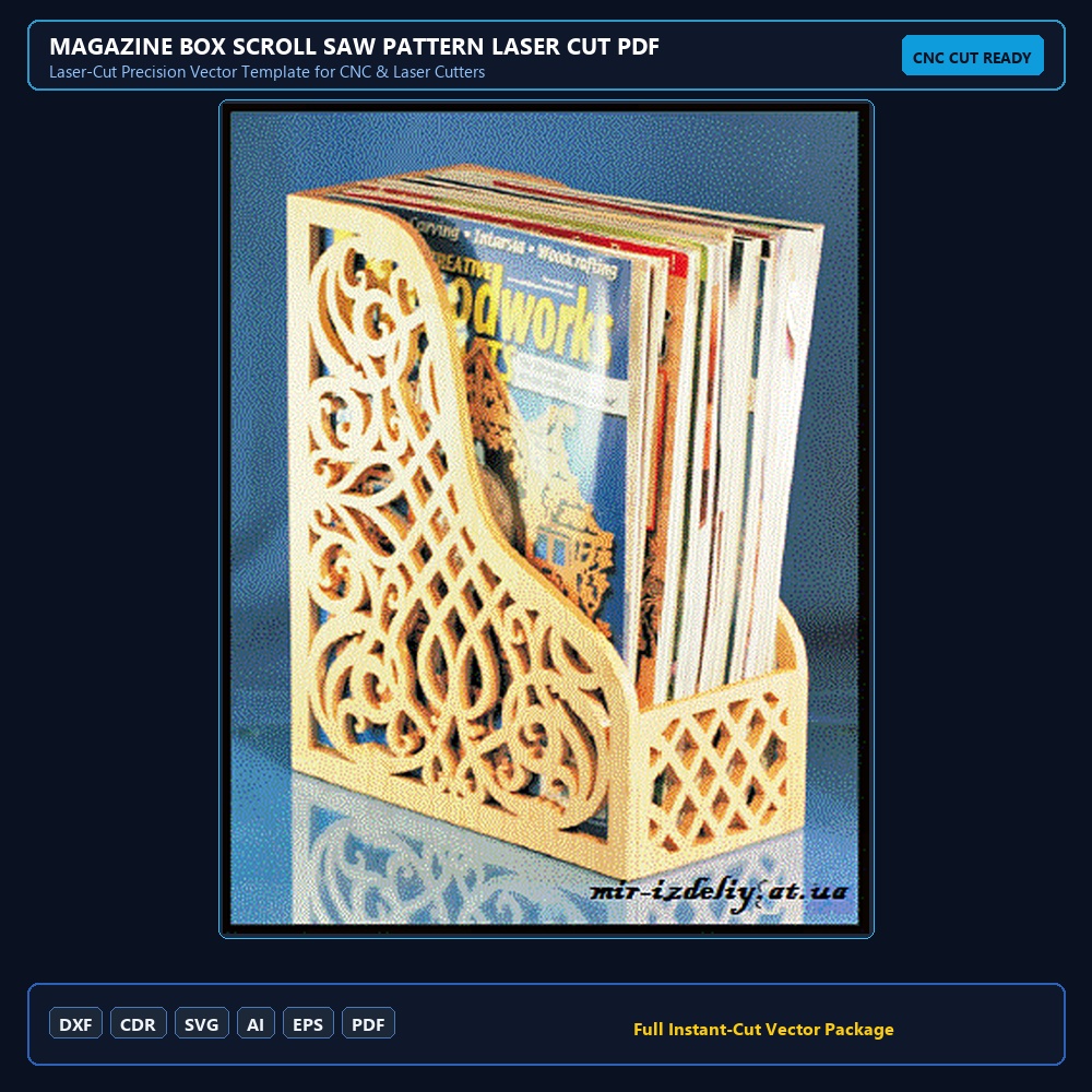 Magazine Box Scroll Saw Pattern Laser Cut PDF File Free Download