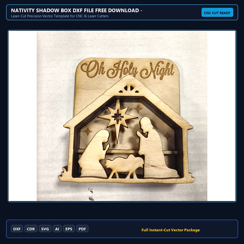 Nativity shadow box dxf File Free Download