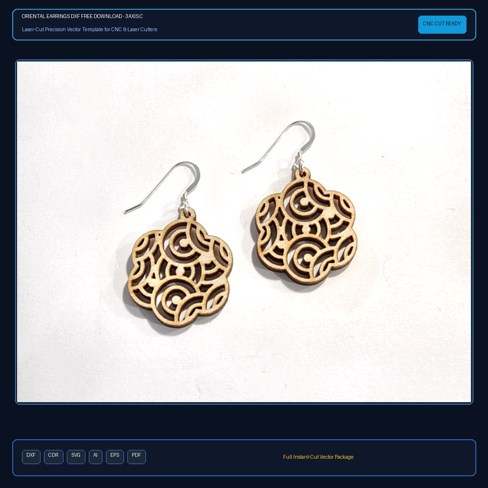 Oriental Earrings dxf Free Download
