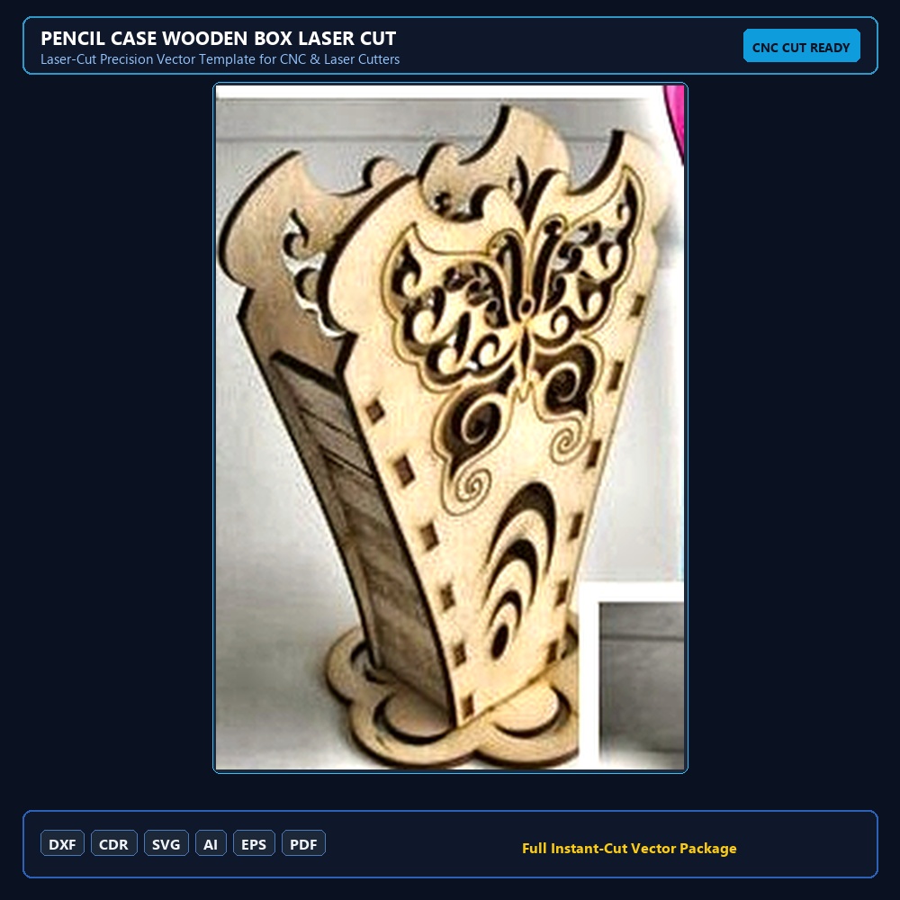 Pencil case wooden box laser cut