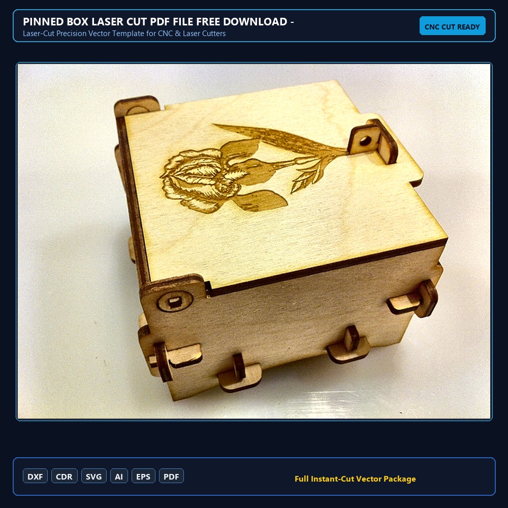 Pinned Box Laser Cut PDF File Free Download