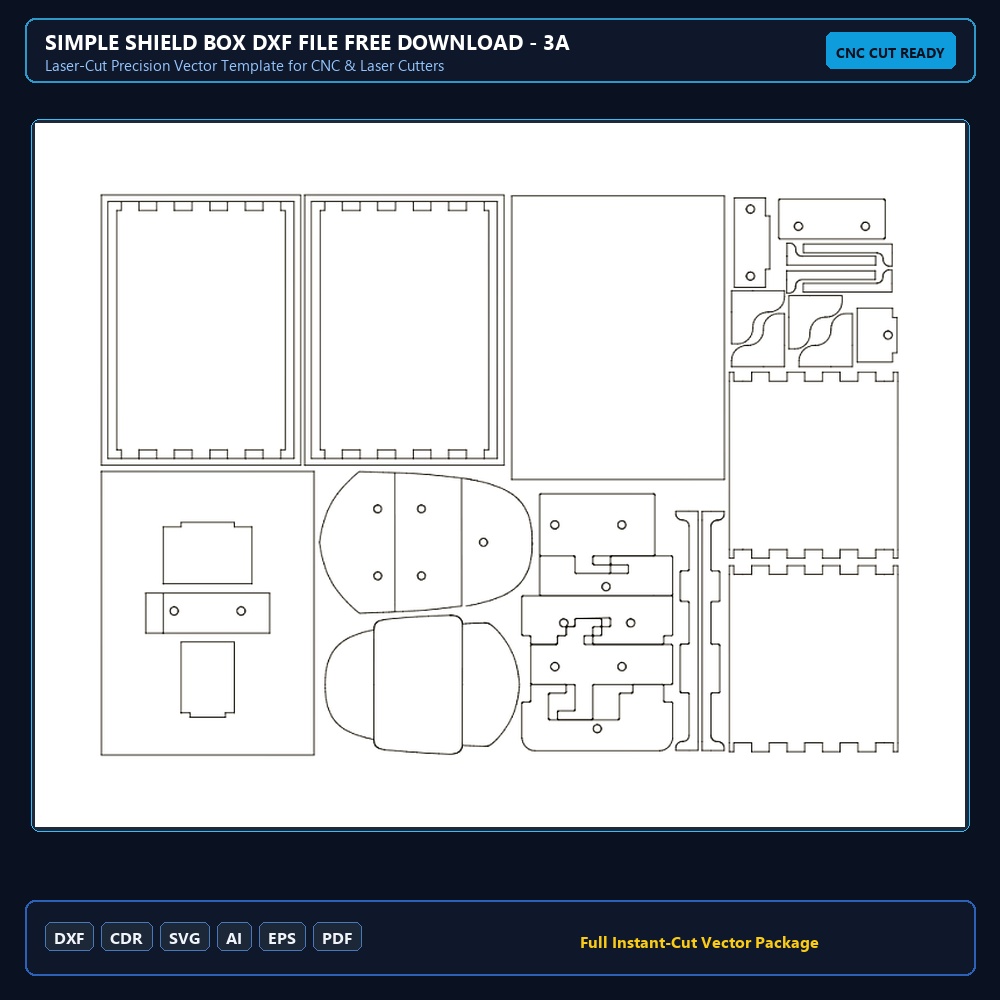 Simple Shield Box dxf File Free Download