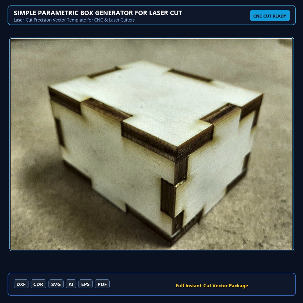 Simple parametric box generator for laser cut