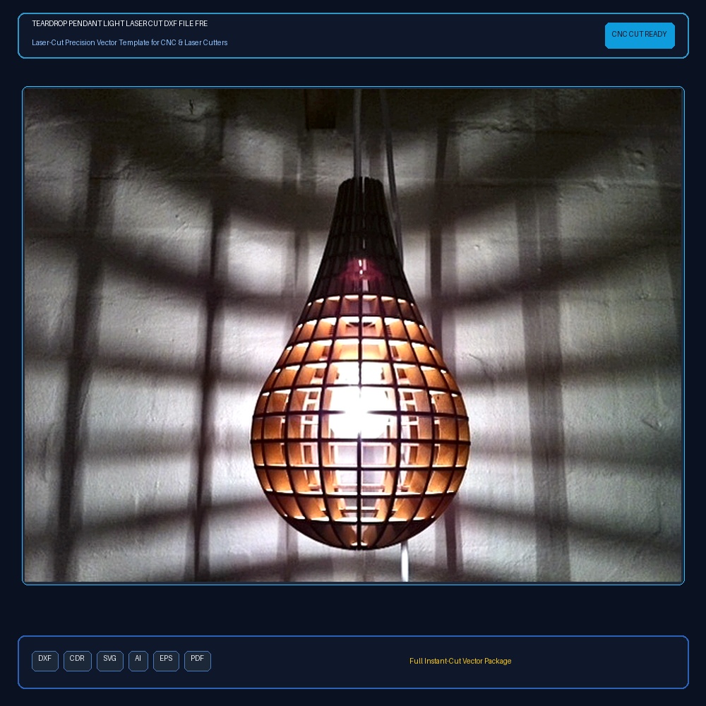 Teardrop Pendant Light Laser Cut DXF File Free Download