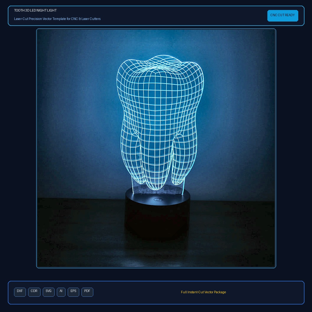 Tooth 3D LED Night Light