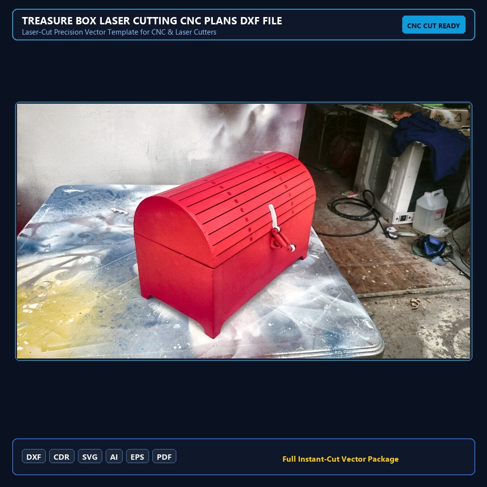 Treasure Box Laser Cutting CNC Plans DXF File Free Download
