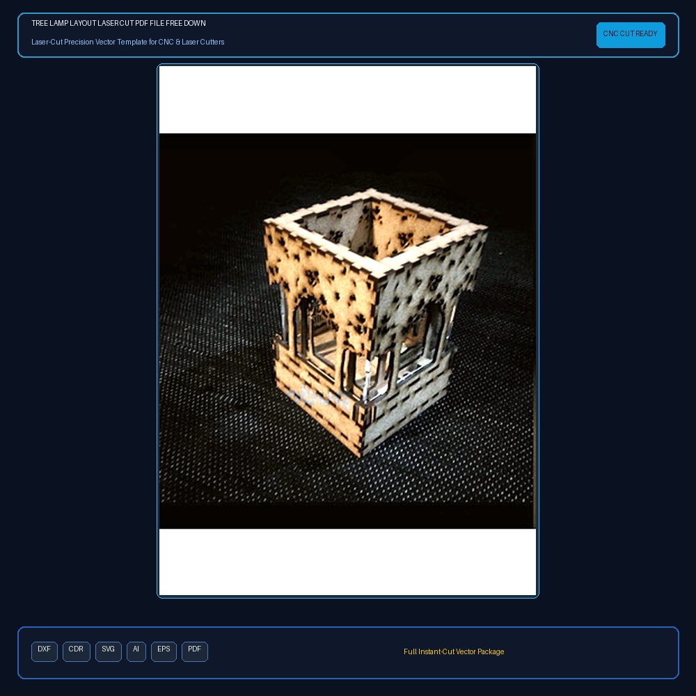 Tree Lamp Layout Laser Cut PDF File Free Download