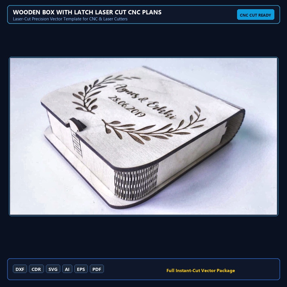 Wooden Box with Latch Laser Cut CNC Plans