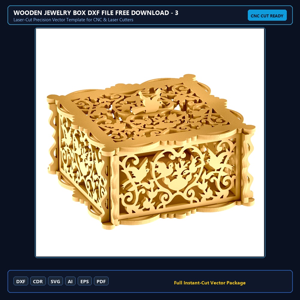 Wooden Jewelry Box DXF File Free Download